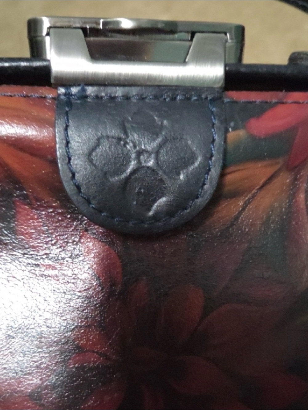 Patricia Nash Nela Leather Frame Satchel Bag - Rustic Mums Floral - Picture 3 of 9
